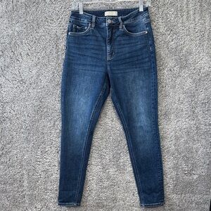 Alexander Jane Blue Women's Skinny Jeans Mid Rise Stretch Dark Wash Size 6